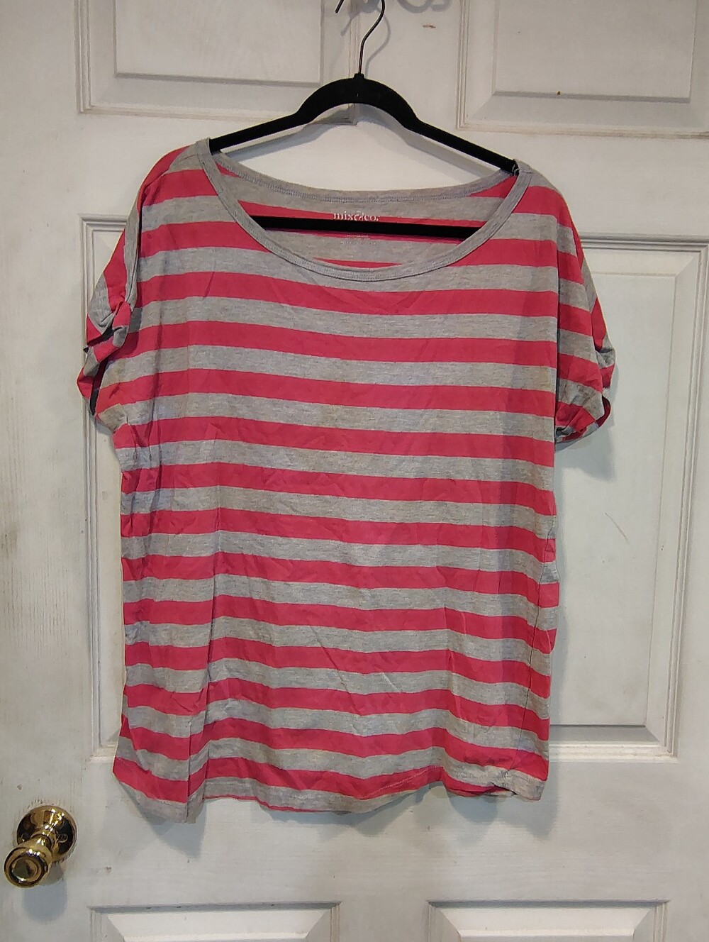 Mix & Co. Women's Size 3X Pink and Grey Top